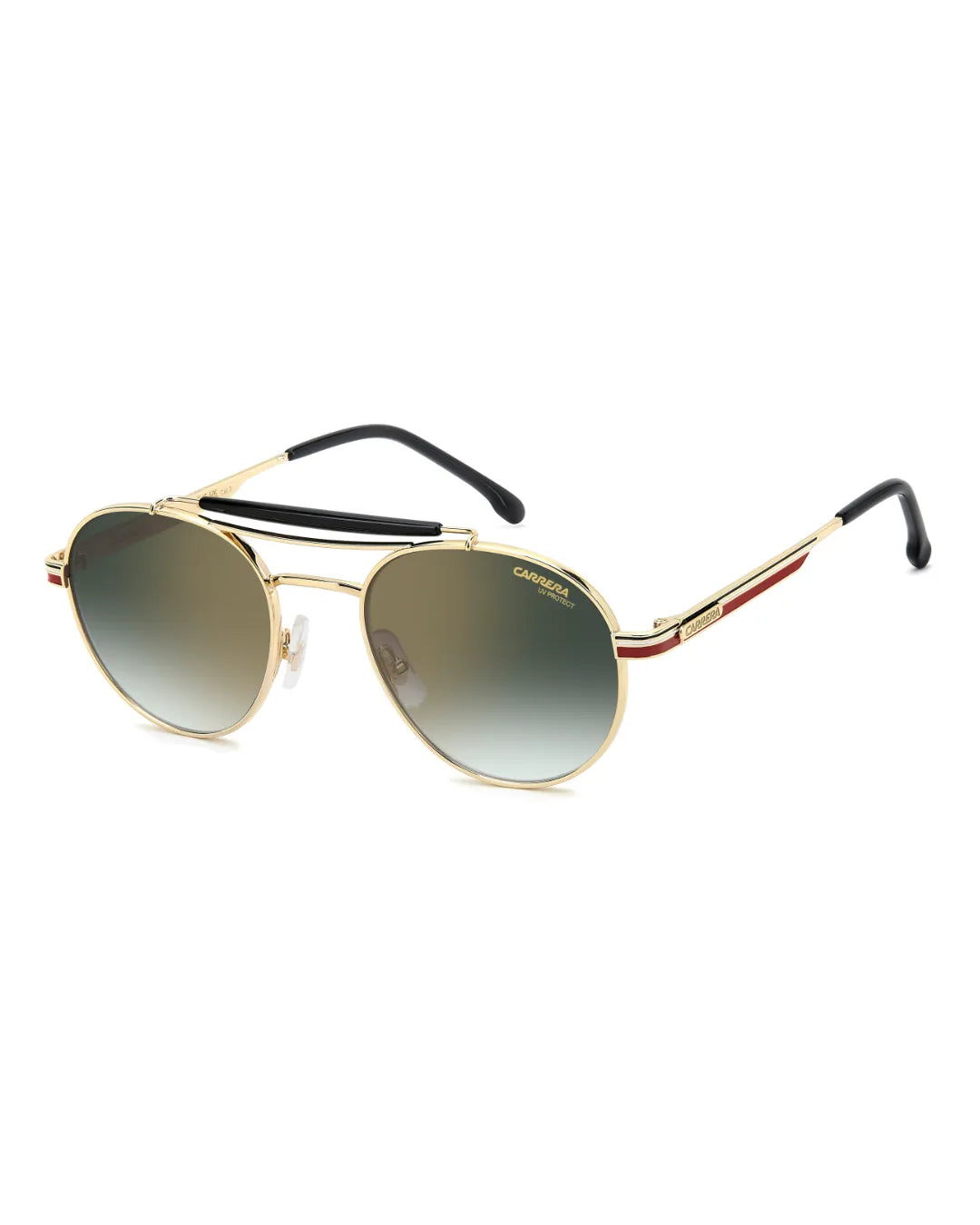 Gafas de Sol Carrera 381/S – Redondas Icónicas en Dorado y Rojo con Doble Puente