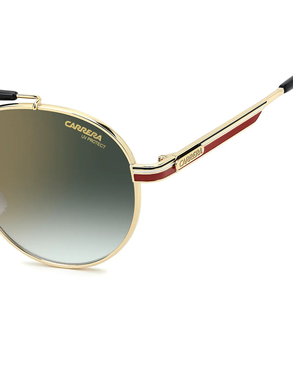 Gafas de Sol Carrera 381/S – Redondas Icónicas en Dorado y Rojo con Doble Puente
