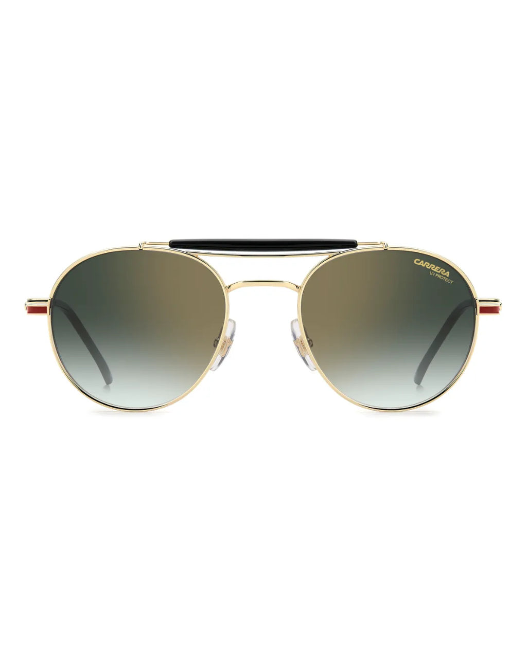 Gafas de Sol Carrera 381/S – Redondas Icónicas en Dorado y Rojo con Doble Puente