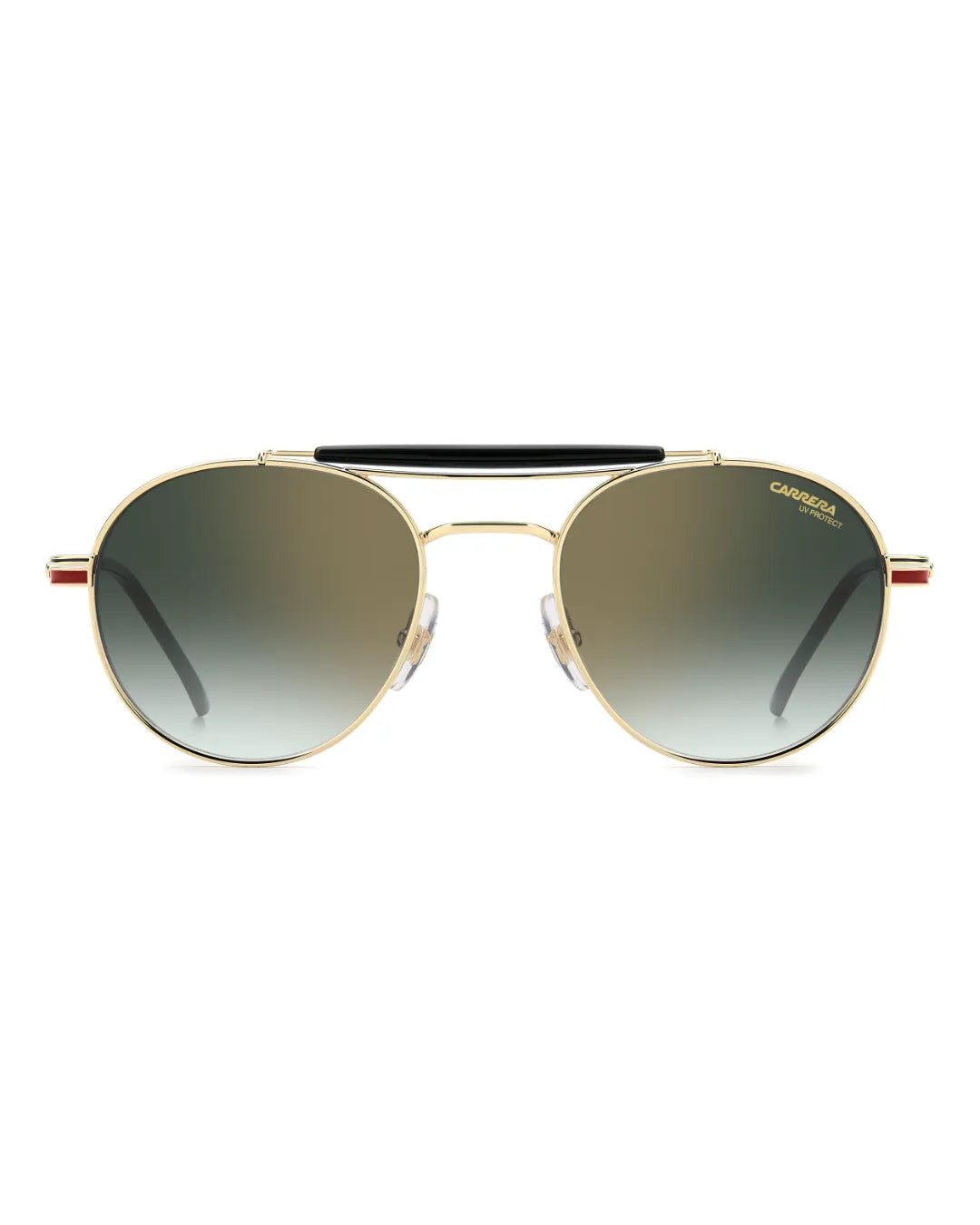 Gafas de Sol Carrera 381/S – Redondas Icónicas en Dorado y Rojo con Doble Puente