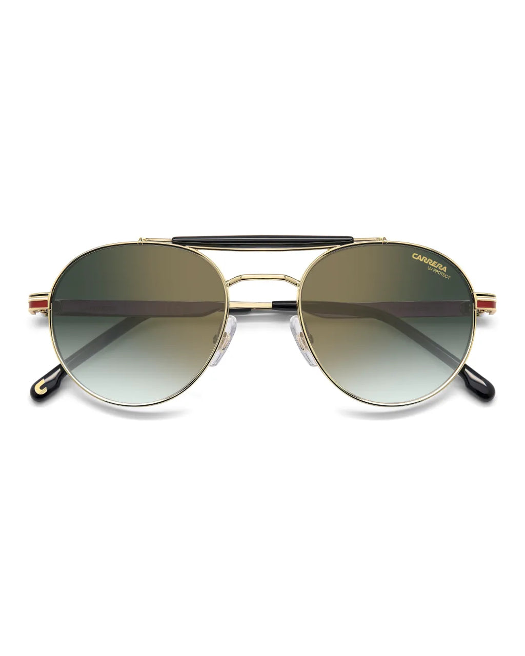 Gafas de Sol Carrera 381/S – Redondas Icónicas en Dorado y Rojo con Doble Puente
