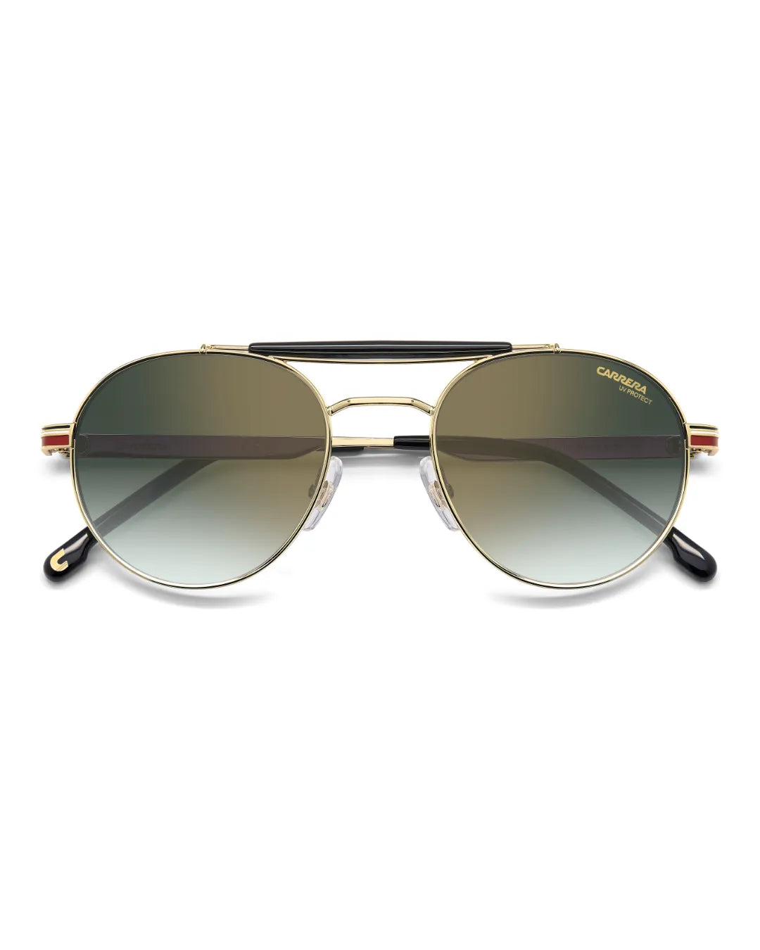 Gafas de Sol Carrera 381/S – Redondas Icónicas en Dorado y Rojo con Doble Puente