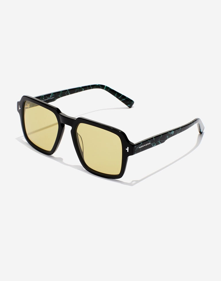 Gafas de Sol Lash – Black Matcha: Estilo Vintage Cuadrado con Efecto Mármol