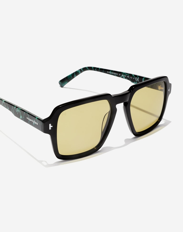 Gafas de Sol Lash – Black Matcha: Estilo Vintage Cuadrado con Efecto Mármol